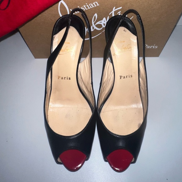 CHRISTIAN LOUBOUTIN Very Privè Private Number black leather platform heels - Picture 7 of 9